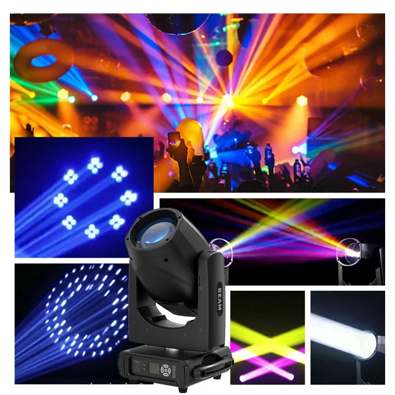 

295W 14R Sharpy Light Ultra High-Speed Strobe with 14-Color Prism Gobos for 16/20-Channel DMX512 Control IP20 Stage Lighting