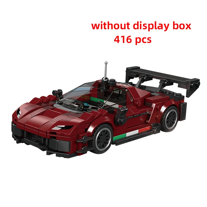 سرعة سباق السيارات التقنية اللبنات الطوب مجموعات سيارة رياضية MOC المرآب مدينة مركبة ألعاب إبداعية #2