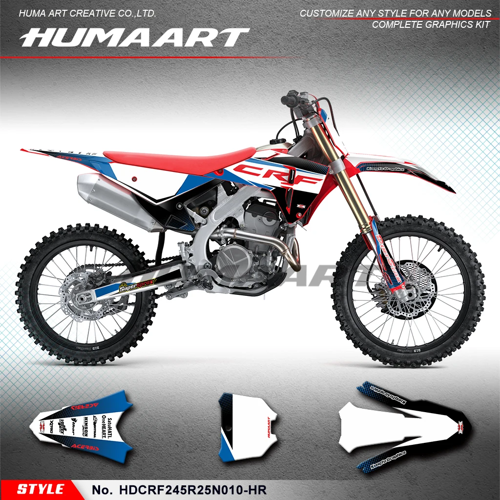 HUMAART Racing Graphics Vinyl Sticker for Honda CRF250R CRF450R 2025 Motocross Decals, HDCRF245R25N010-HR