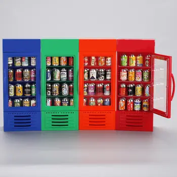 Mini nábytek 1:12 Supermarket Dvoudveřová lednička Úložný prostor Mini potraviny Nápoje Roztomilý domeček pro panenky Model Dekorace Kuchyňská hračka 10 nejlepší prodej Mini lednička na čaj Pearl Boba - №9