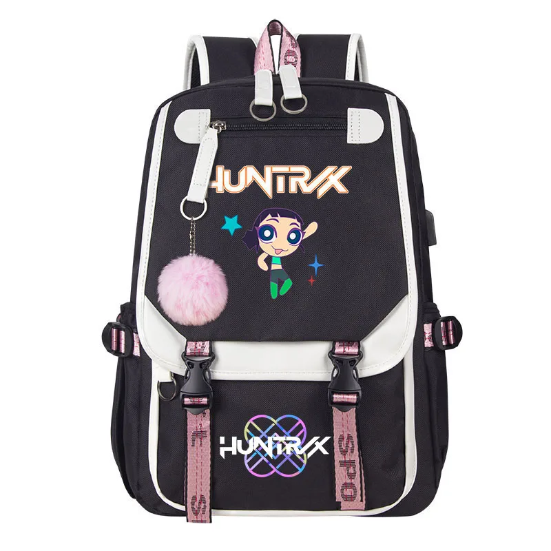 학생용 학교 백팩 K팝 데몬 헌터스 데일리 백팩 2025 핫 무비 프린트 백팩 소녀 소년용 노트북 USB 포트 가방