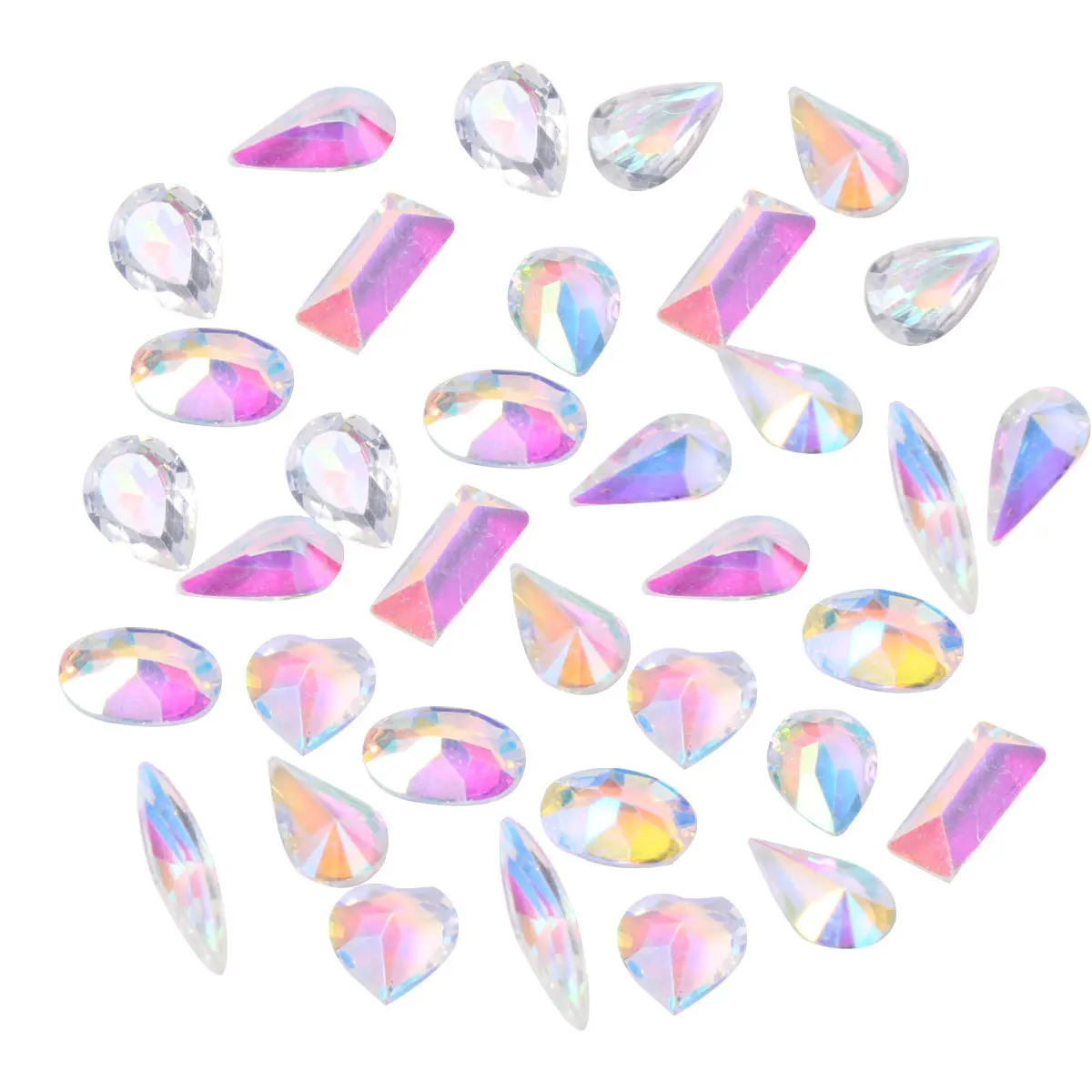 120Pcs Resin Nail Tips Drill Set Colorful DIY Manicure Nail Art Stickers Decoration Accessories Manicure Art Stickers