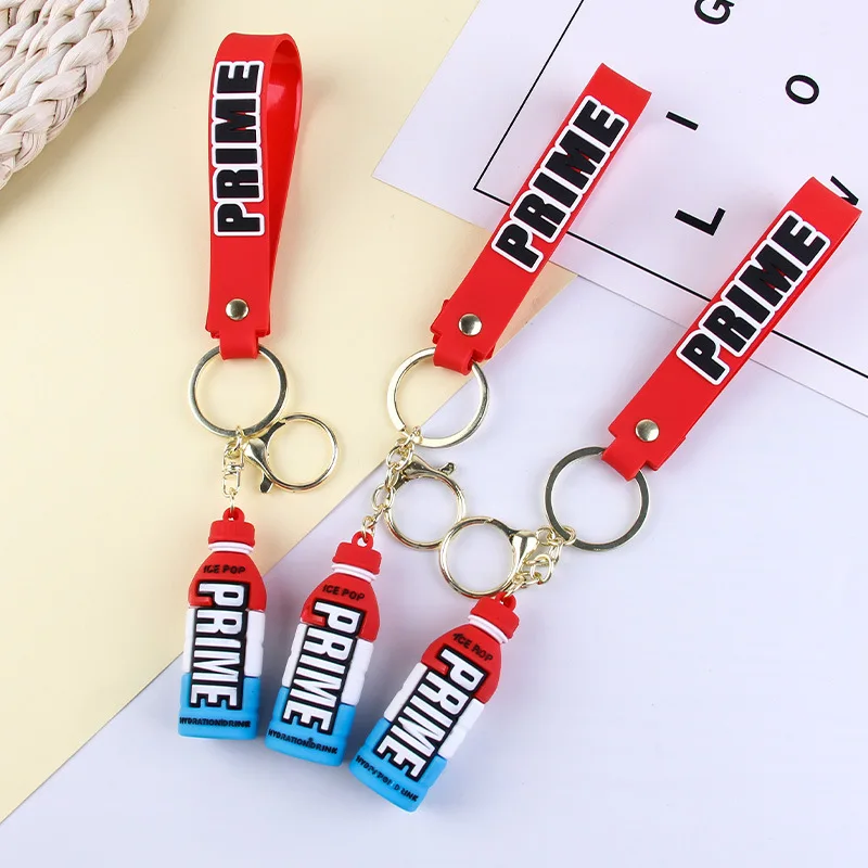 

Creative Cartoon Silicone Three-dimensional Small Drink Bottle Collection Couple Car Gift Keychain Hanging Decoration Wholesale