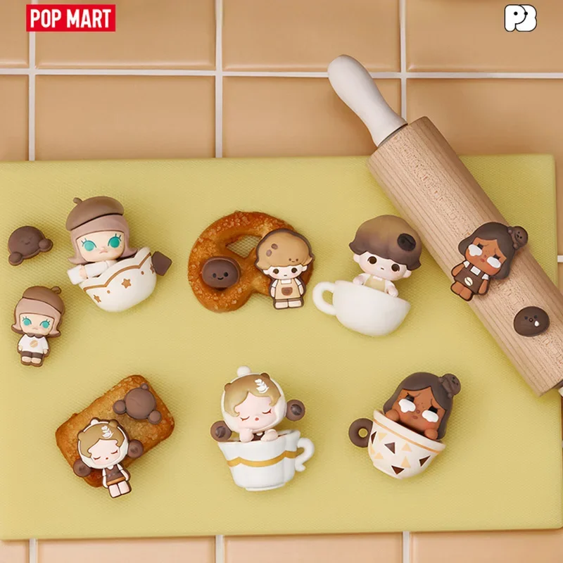 

POPMART Bubble Mengli Coffee Factory Series Украшение отверстий Слепая коробка Игрушки Аниме Фигурка Украшение рабочего стола Mystery Box