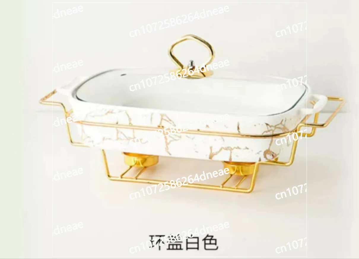 Rectangular Double Ear Bottle, Ceramic Pot, Baking Tray, Tableware, Light Hot Dry Soup Pot, Creative Pot Holder with Candles