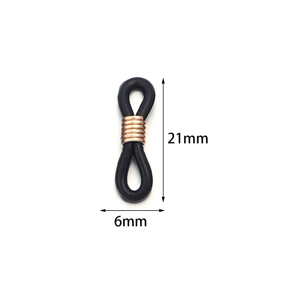 50pcs Silicone Rubber Eyeglass Connectors Adjustable Anti Slip Glasses Holder Sunglasses Chain End Loop For DIY Jewelry Making