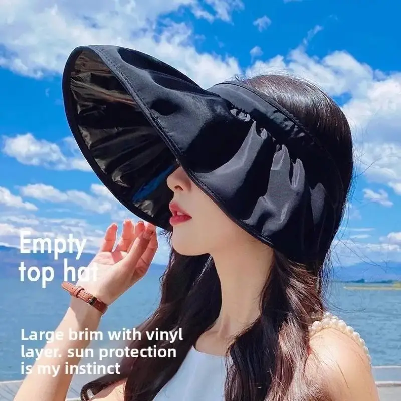 UPF50+ Sonnenblende, doppelt verwendbar, Sonnenschutz für das ganze Gesicht, faltbares Stirnband für Strand, Wandern, Outdoor, Sommerhüte für Damen – Detail 8