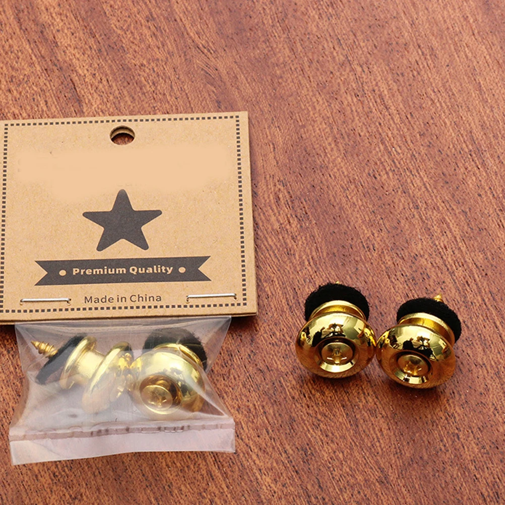 

4 Pcs Guitar Strap Button Lock Screw Bass Skid-proof Buckles Straplock Buttons Iron Clamp Electric