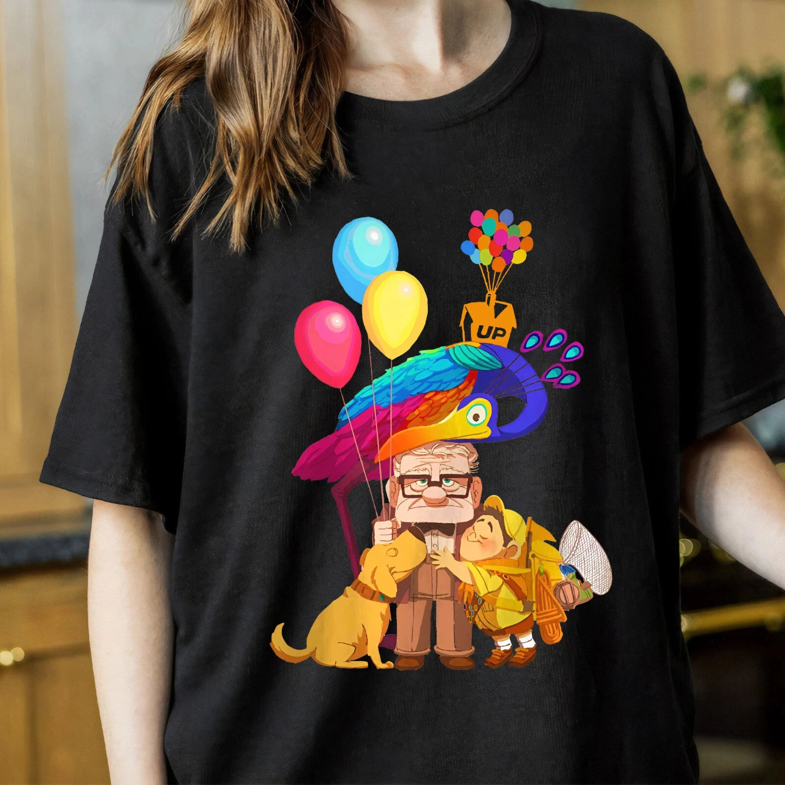 

Футболка с принтом Disney Carl Fredricxen, одинаковая одежда для мамы и дочки, одежда для мальчиков, одинаковые комплекты для всей семьи, детская одежда