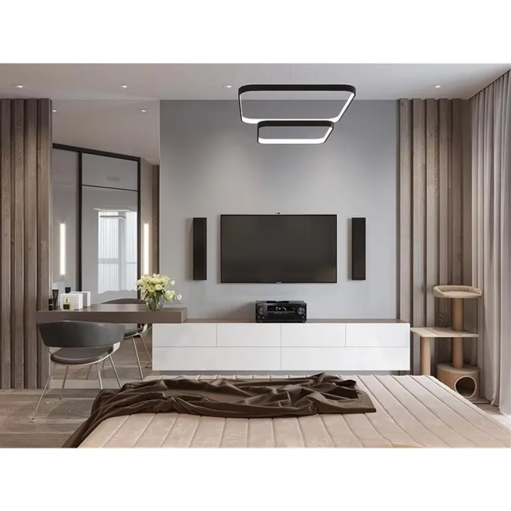 Hangzhou Vermont Custom Modern Elegant TV Cabinets Mdf Lacquer Painted TV Wall Design