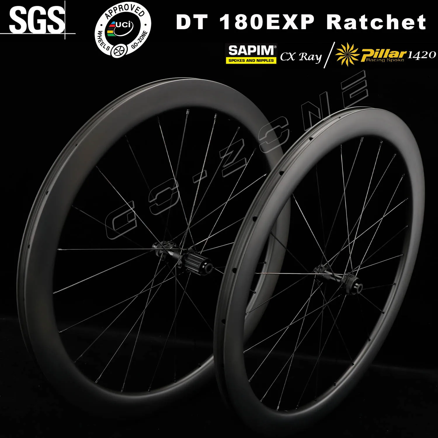 700c Road Carbon Wheels Disc Brake DT 180 Ratchet Sapim CX Ray / Pillar 1420 Center Lock UCI Approved Road Bicycle Wheelset