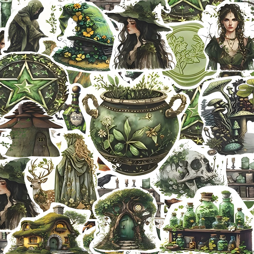 10/30/50PCS Retro Gothic Magie Hexe Graffiti Aufkleber INS Ästhetische Aufkleber Spielzeug Wasserdicht DIY Notebook Telefon laptop Fall