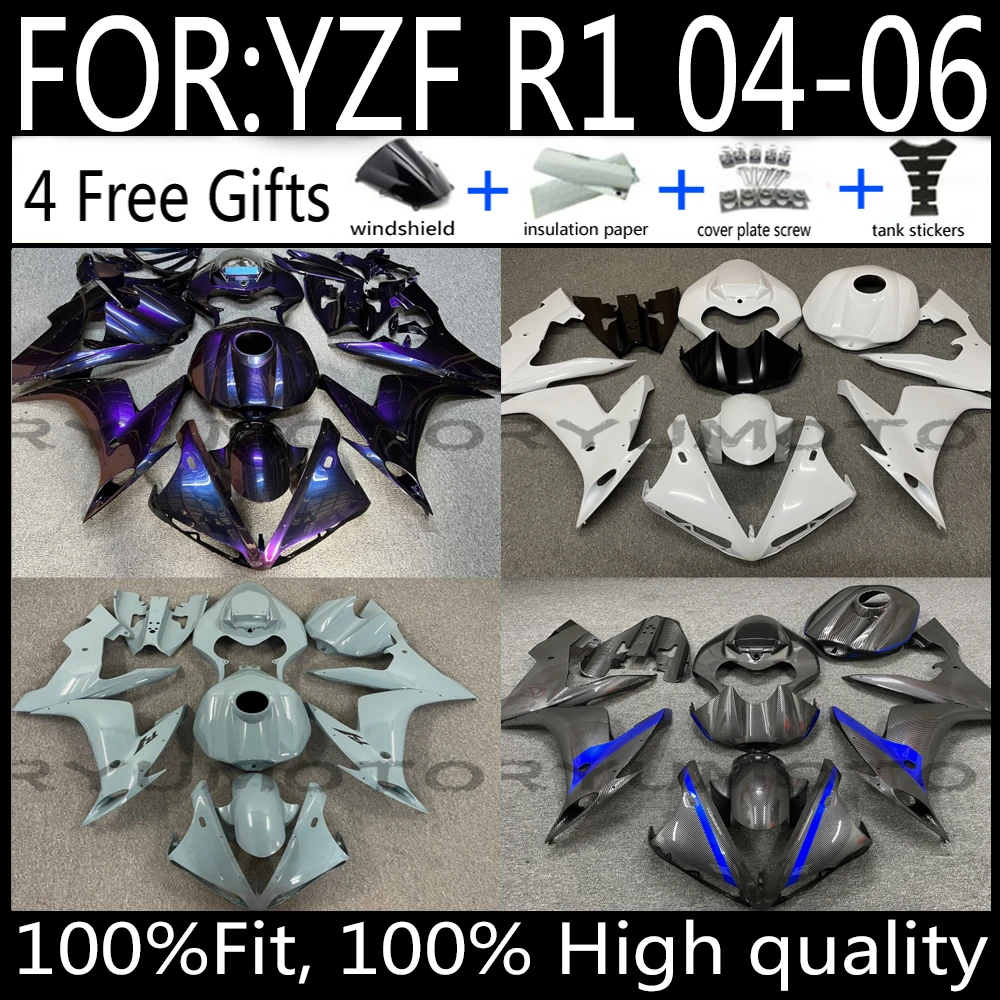 

Новый комплект обтекателей для мотоцикла ABS для YAMAHA YZF1000 YZFR1 YZF-R1 R1 2004-2006, полный комплект обтекателя кузова