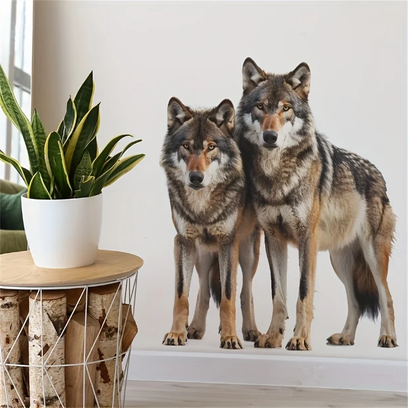 Wolf Wall Stickers Home Decor Refrig Glass Door Window Living Room Bedroom Porch Beautification Adhesive Decals AA528