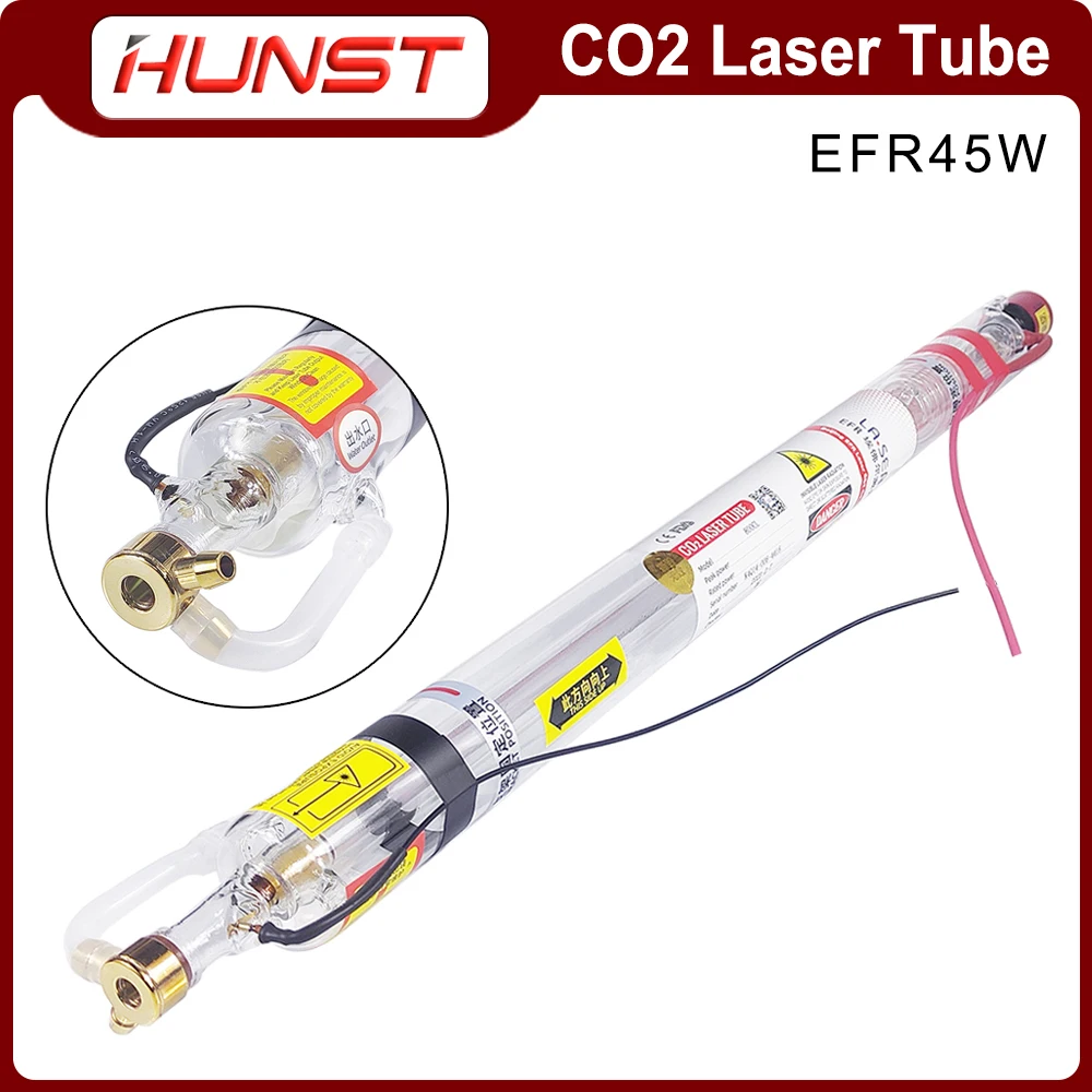 

HUNST EFR 45W Co2 Laser Tube Metal Head Dia.50mm Length 800mm For CO2 Laser Engraving Cutting Machine