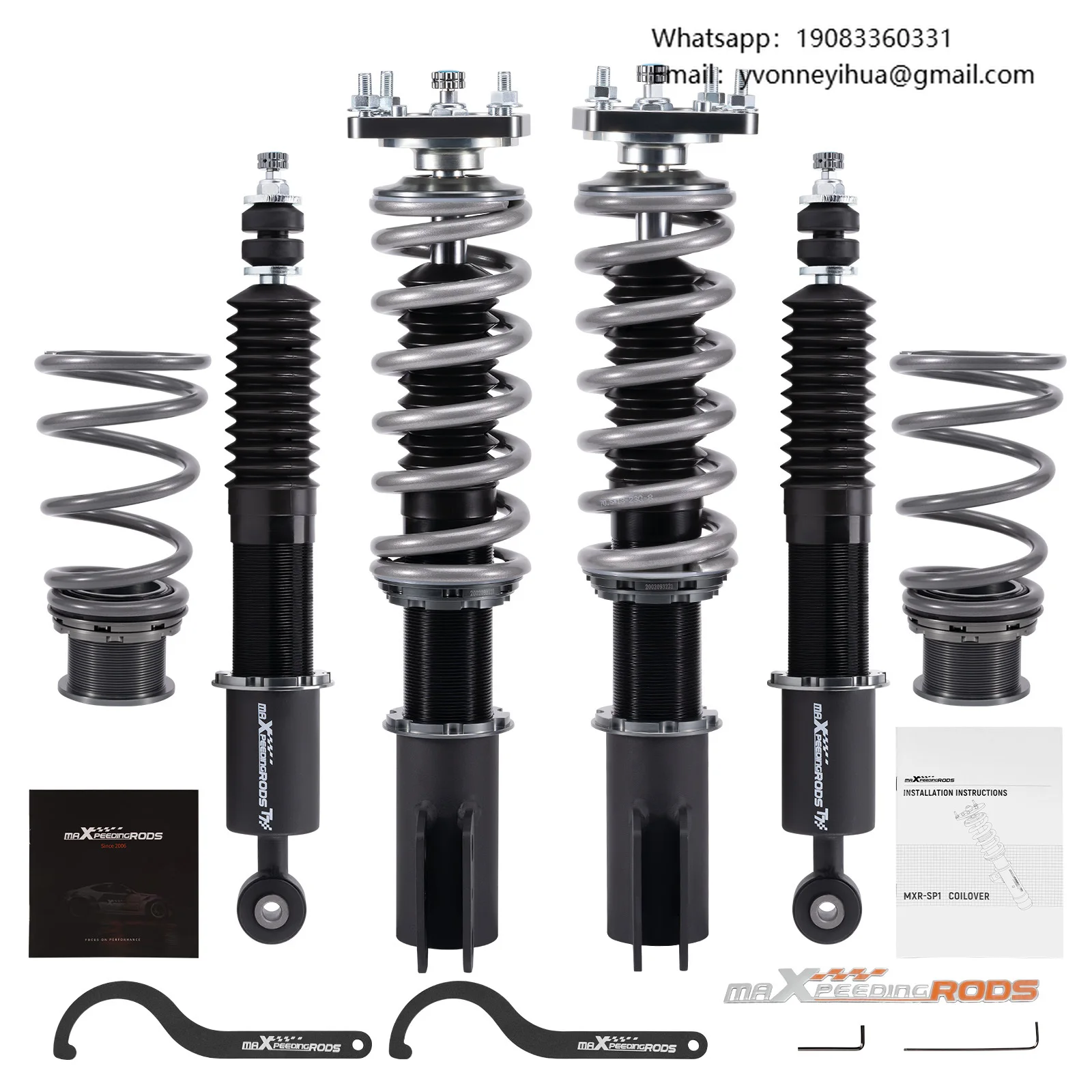

Maxpeedingrods Coilovers 24 Way Damper Adjustable Shocks for Ford Mustang Base SN95 GT SN95 1994-2004