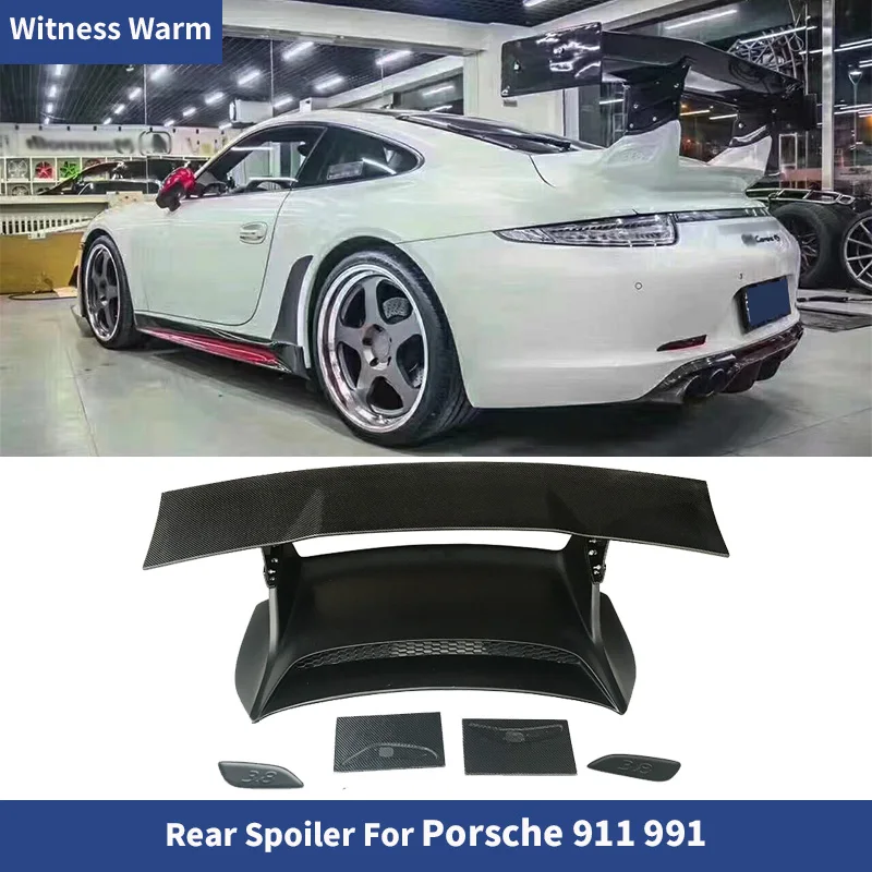 Carbon Fiber FRP Rear Spoiler Trunk Wing Lip splitter for Porsche 911 Carrera 991 GT3 2010 -2018