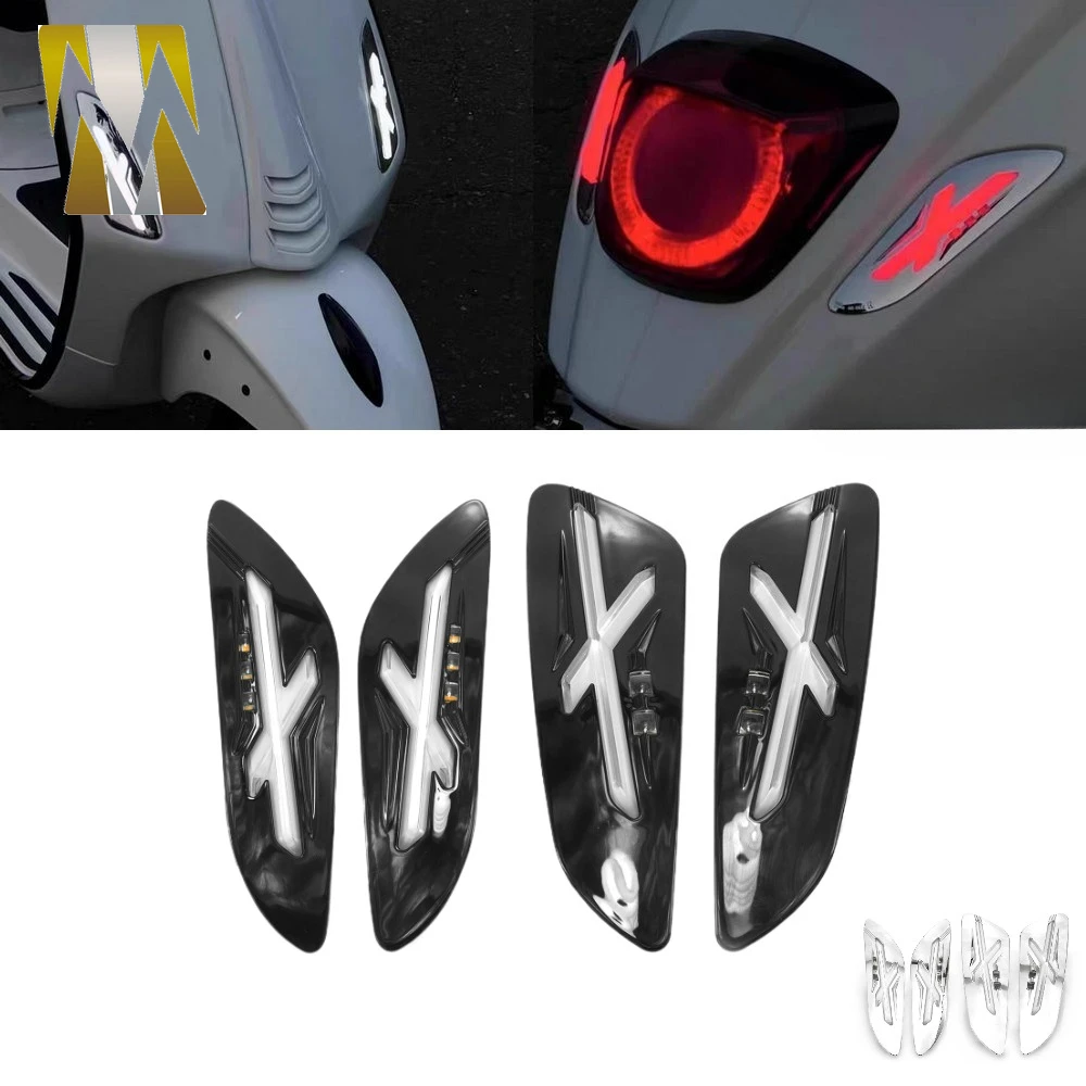 

Motorcycle LED Front Rear Turn Signal Light Bright Daytime Running Lamp For Vespa Primavera Sprint 50 125 150 2025 Accessories