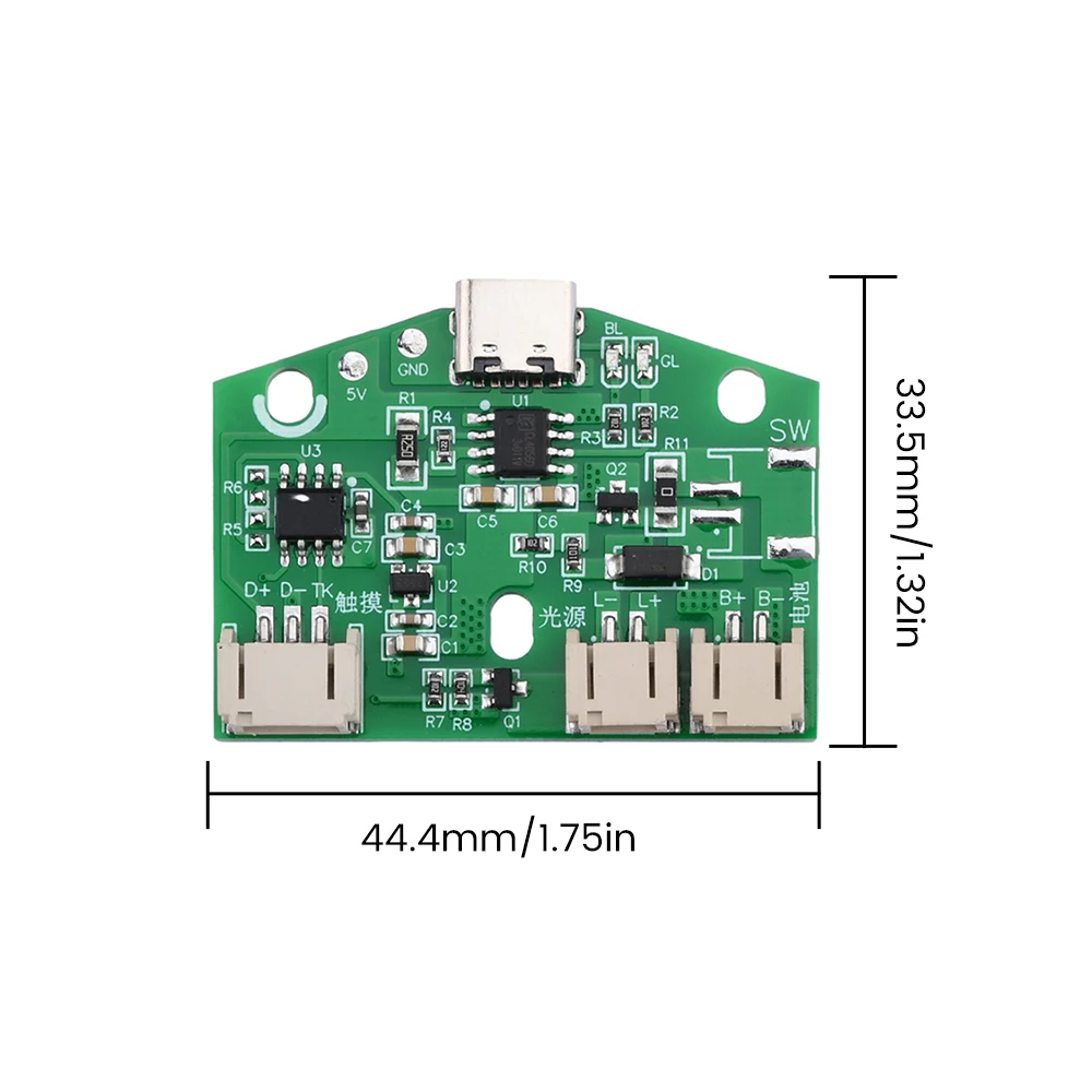 Lámpara de escritorio táctil USB tipo C, tablero de atenuación, carga de batería de litio, Control de protección LED, módulo de protección ocular de tres engranajes