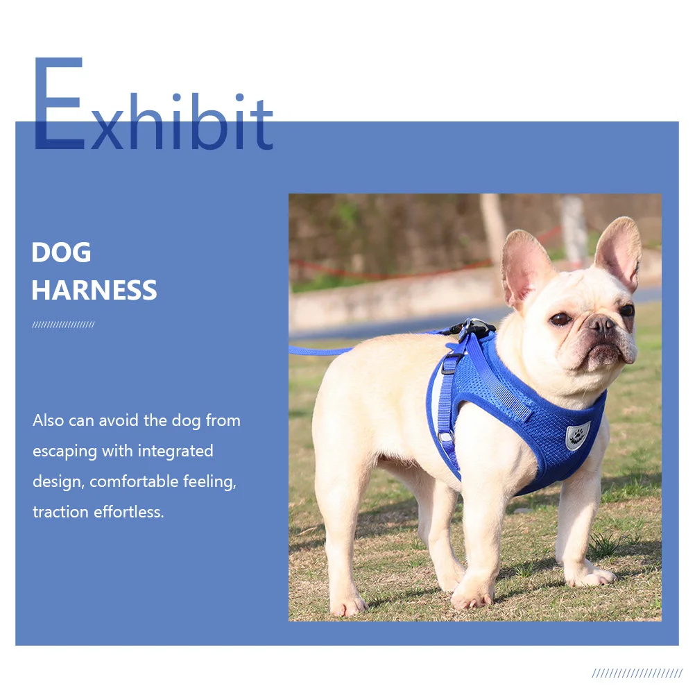 

Pet Dog Harness Vest Cooling Puppy Bridle Small Blue Travel Supplies Adjustable Chest Strap High Strength Buckle Breathable