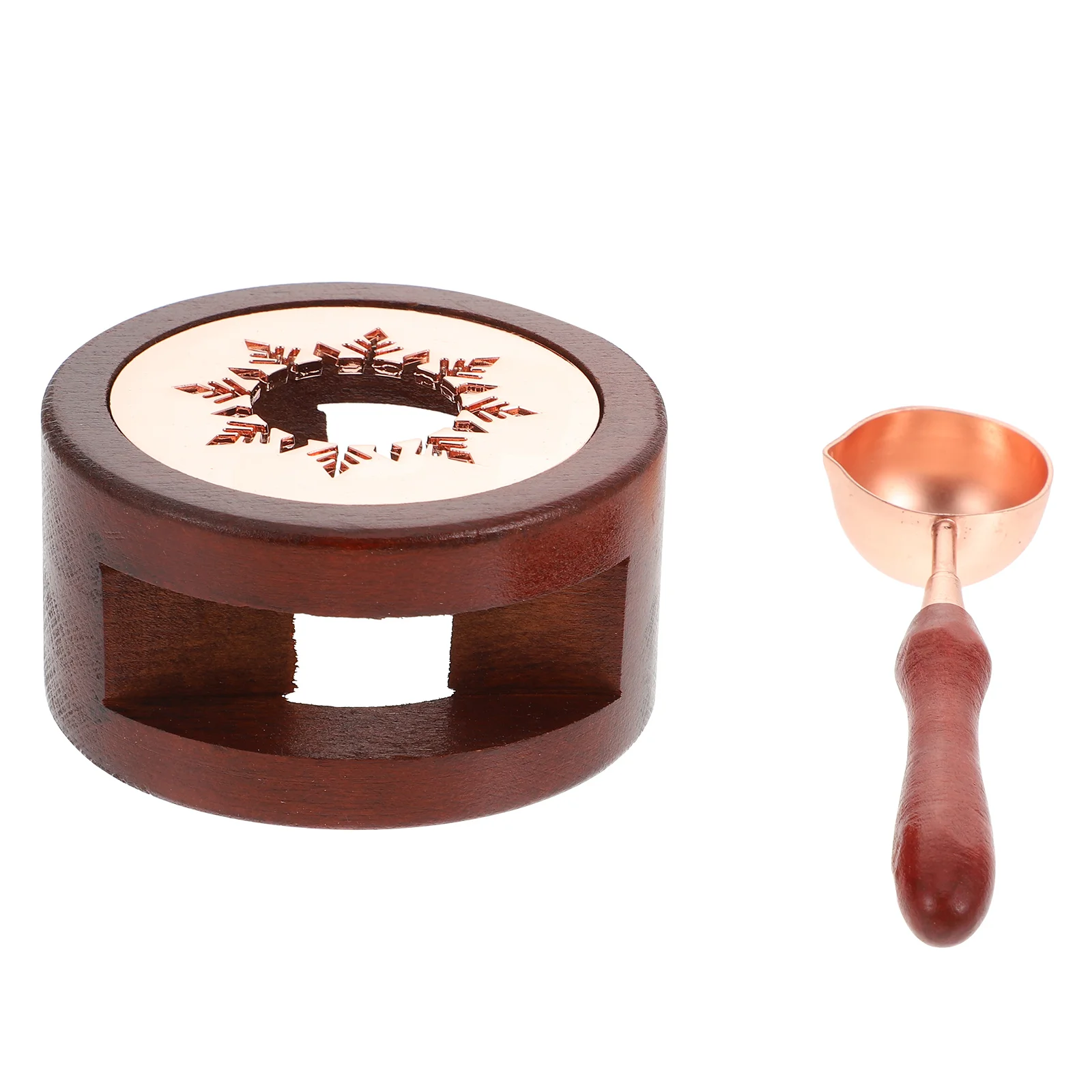 

2Pcs Fire Seal Melting Kit Wax Warmer Lacquer Furnace Practical Stove Sealing Spoon Reusable Easy Clean Wood Metal Material