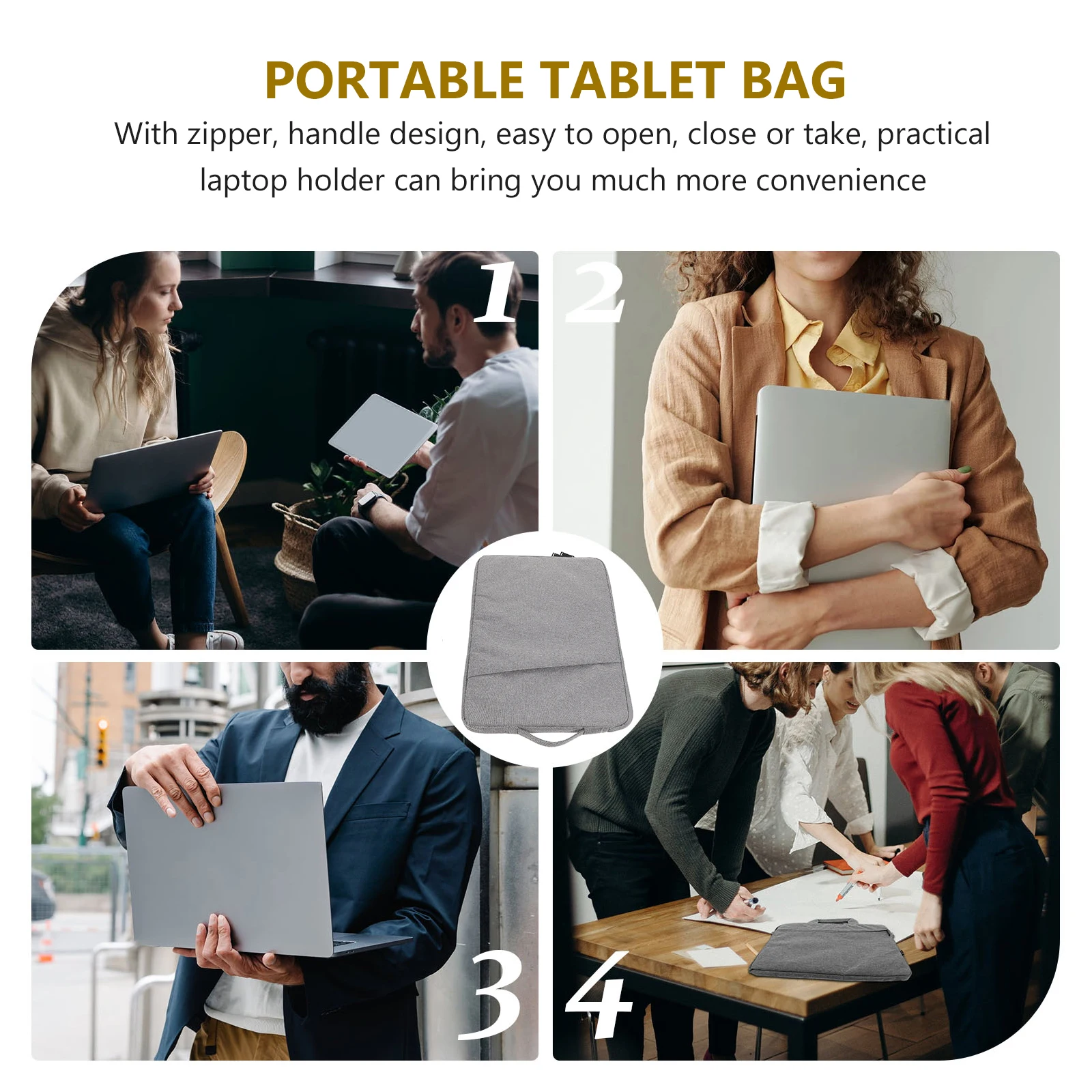 

Laptop Sleeve Durable Lightweight Notebook Bag Travel Case Protective Computer Holder Tablet Carrying Pouch Polyester Material