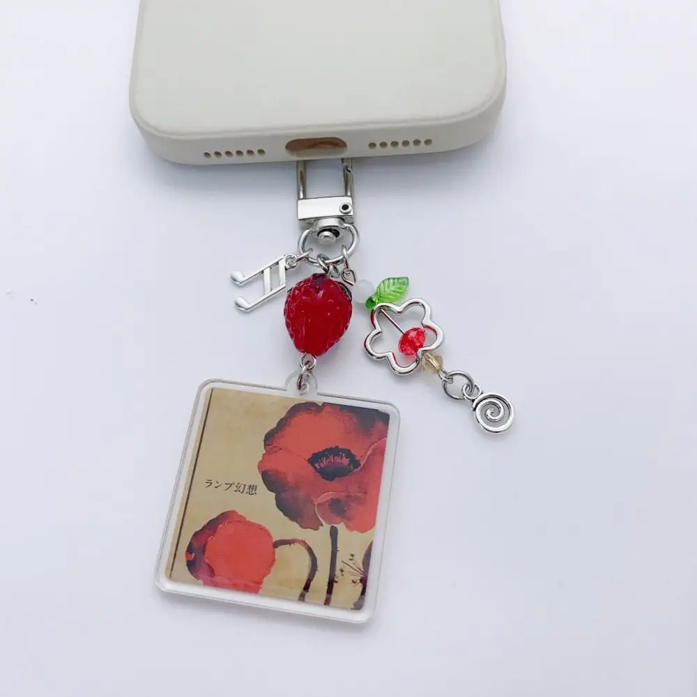 Y2K Acrylic Photo Frame Key Chain Creative Fashion Photo Frames Pendant Keychain Bead Hanging Chain Bag Accessories