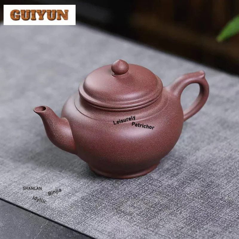 

390 мл эстетические фиолетовые глиняные чайники Исин ручной работы, горшок для сметья сакуры, сырая руда, грязевой чайник с цветком персика, чайный сервиз Zisha, ремесло