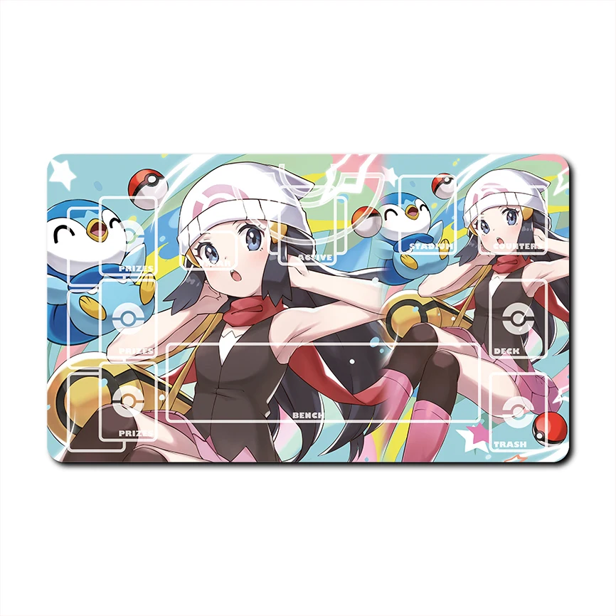 Diy 60*35*0.2cm PTCG Pokemon Dedicated Battle GAME Card Mat Lillie Marnie Rosa Serena Gift Toy Game Anime Table Mat