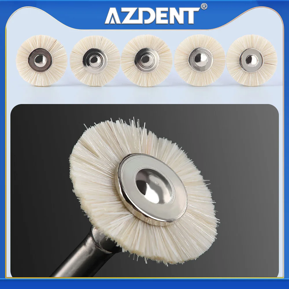 5 Pcs/Bag Azdent Dental Polishing Brush Wheel For Low-Speed Handpiece Dentistry Teeth Polisher