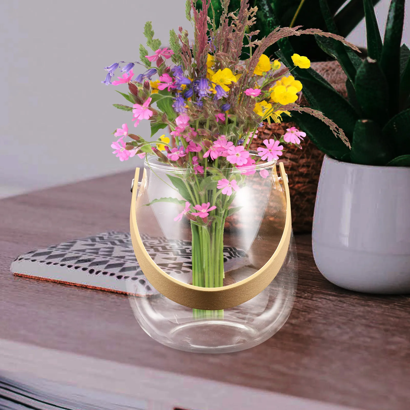 

Glass Flower Vase Diffuser Bottle Creative Shape Home Office Decoration Vintage Small Clear Flower Vases Decorative Hydroponic