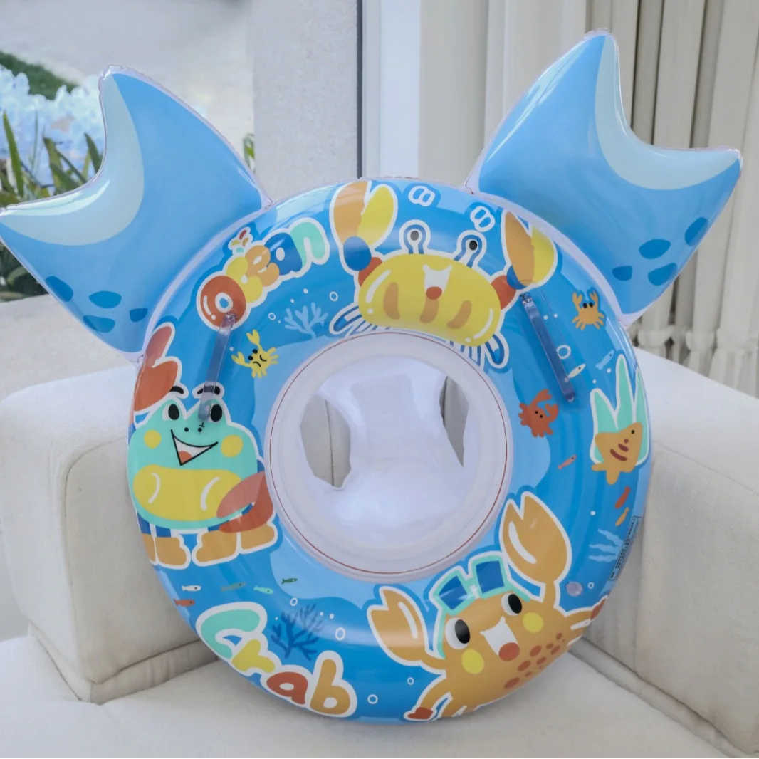 PVC Crab Swimming Lifebelt Ring Inflatable Toy Swimming Ring Seat For Child Swimming Reusable Circle Float Pool Beach Floaters