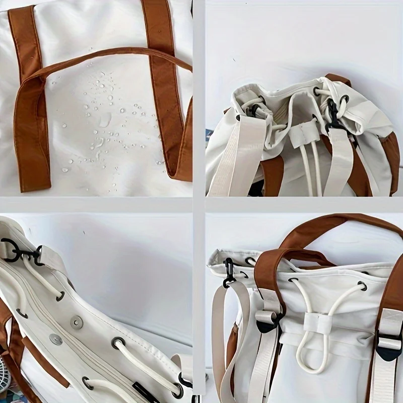 حقائب نسائية ألوان متضاربة سعة كبيرة حقائب كتف مقاومة للماء جيوب متعددة حقيبة كروس للكمبيوتر المحمول للتنقل اليومي Bolsas #4