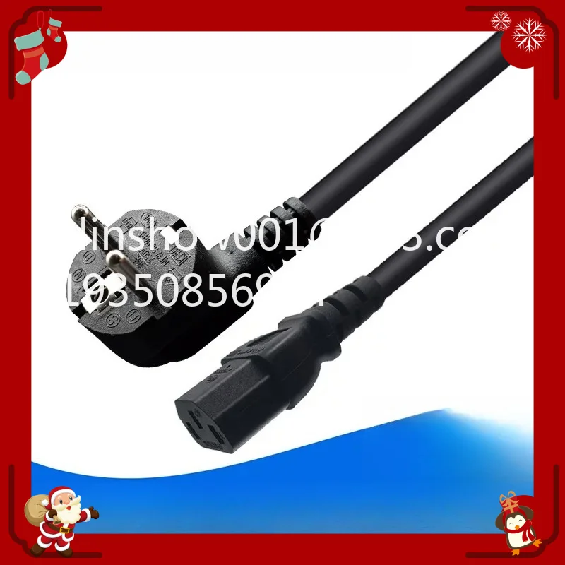 European/German standard, two round feet, C14 interface power cord EU TO C13 host computer monitor 1.5 meters