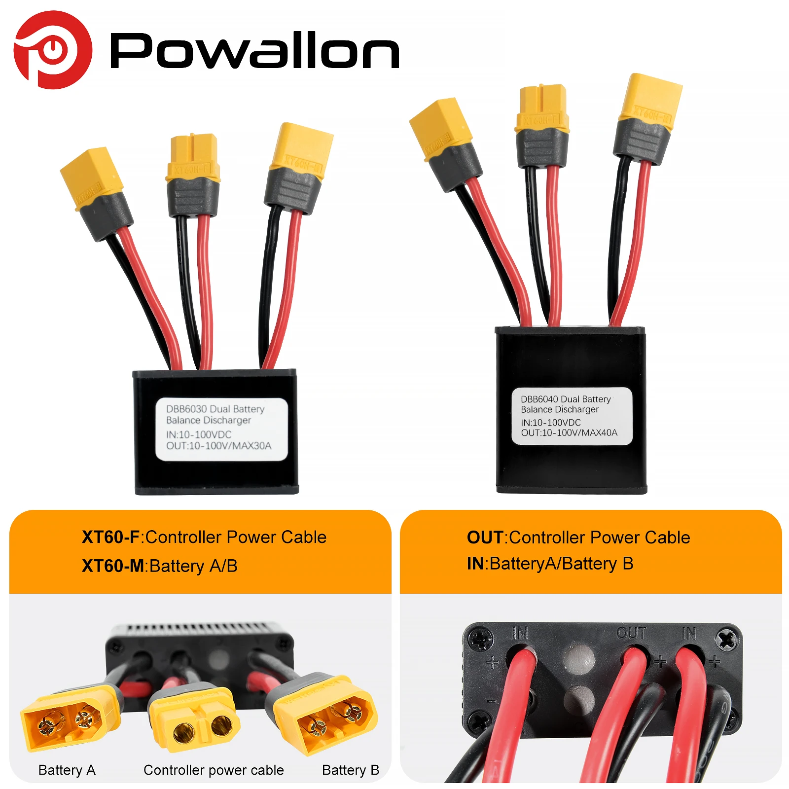 Ebike Dual Battery Balance Module Simultaneous Connection Adapter Dual Battery Discharge Converter Electric Bike 30A/40A