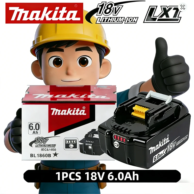 

100% original Makita battery, 18V 6.0Ah rechargeable battery, replacing Makita BL1830BL1840BL1850BL1860B, power tool bat