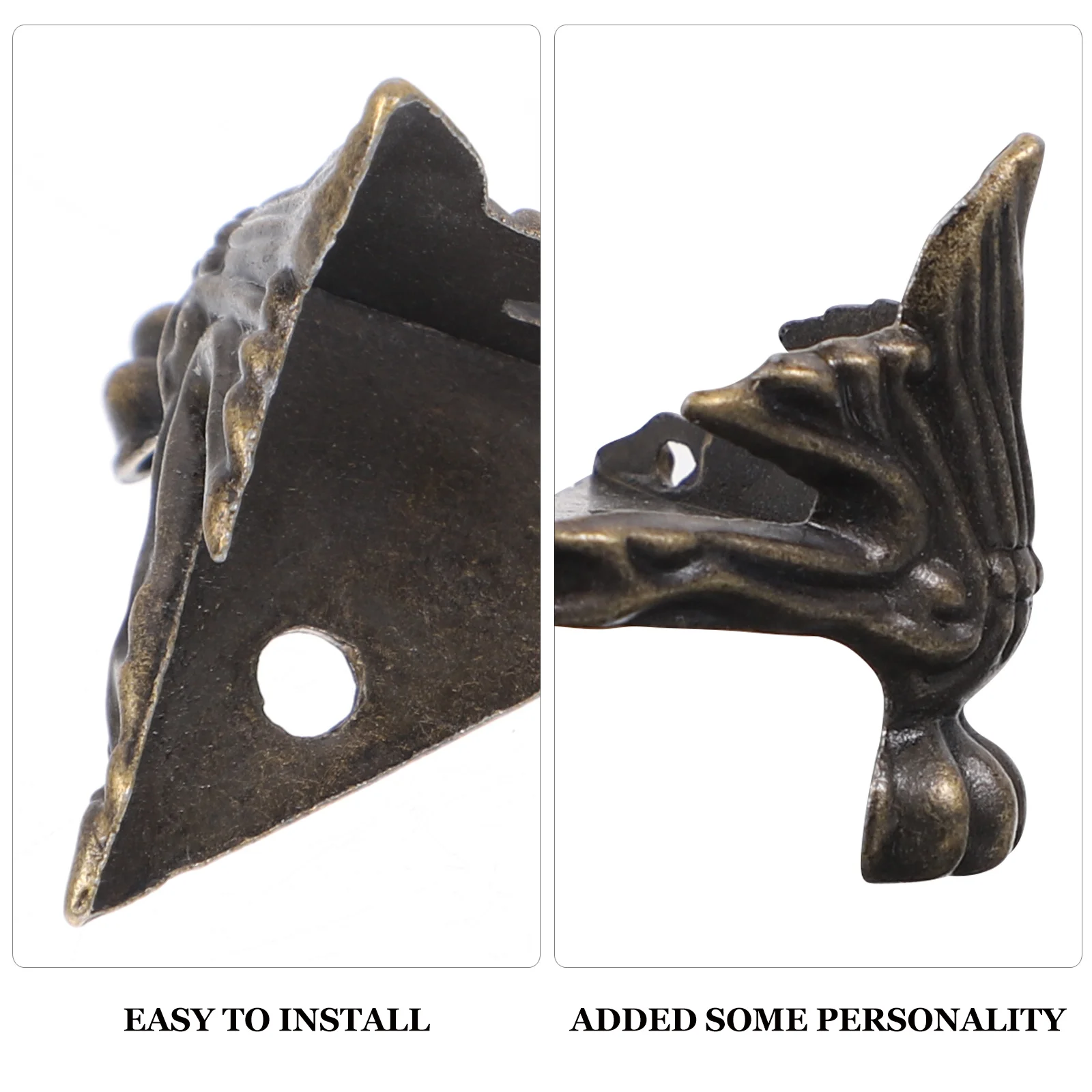 

20pcs Furniture Corner Protectors Decorative Zinc Alloy Box Legs Feet Base Golden Small With Screws For Wooden Jewelry Boxes