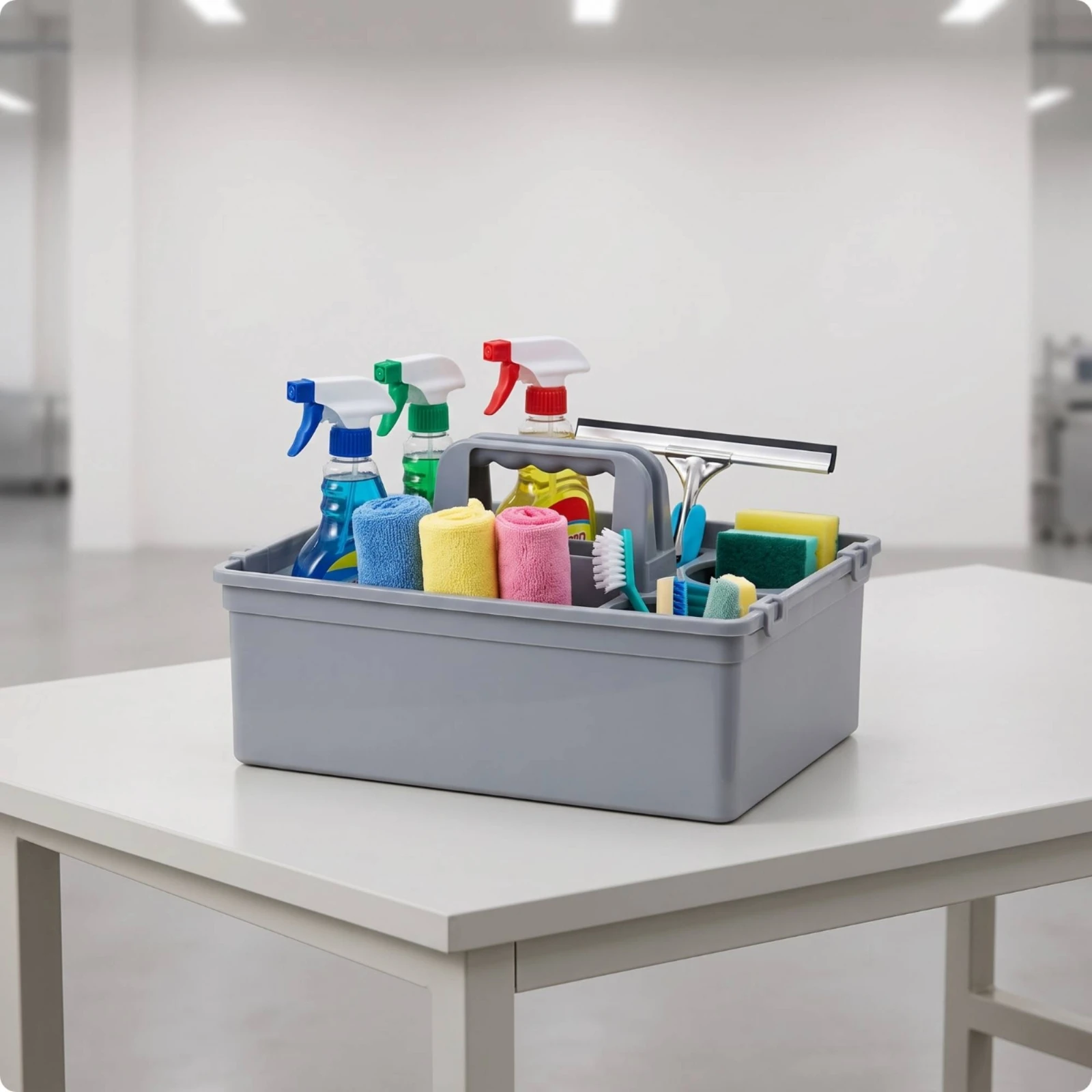 Cleaning Organizer with Handle Multipurpose Plastic Tool Organizer Plastic Basket with Handle Lightweight Container Rectangular