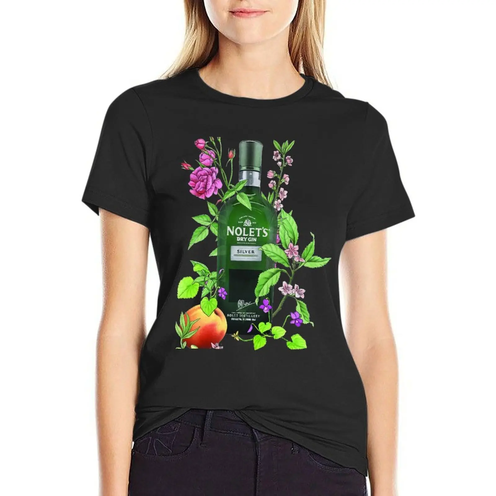 Gin Nolets illustrazione t-shirt abbigliamento hippie moda coreana vestiti da donna vestiti firmati donne di lusso