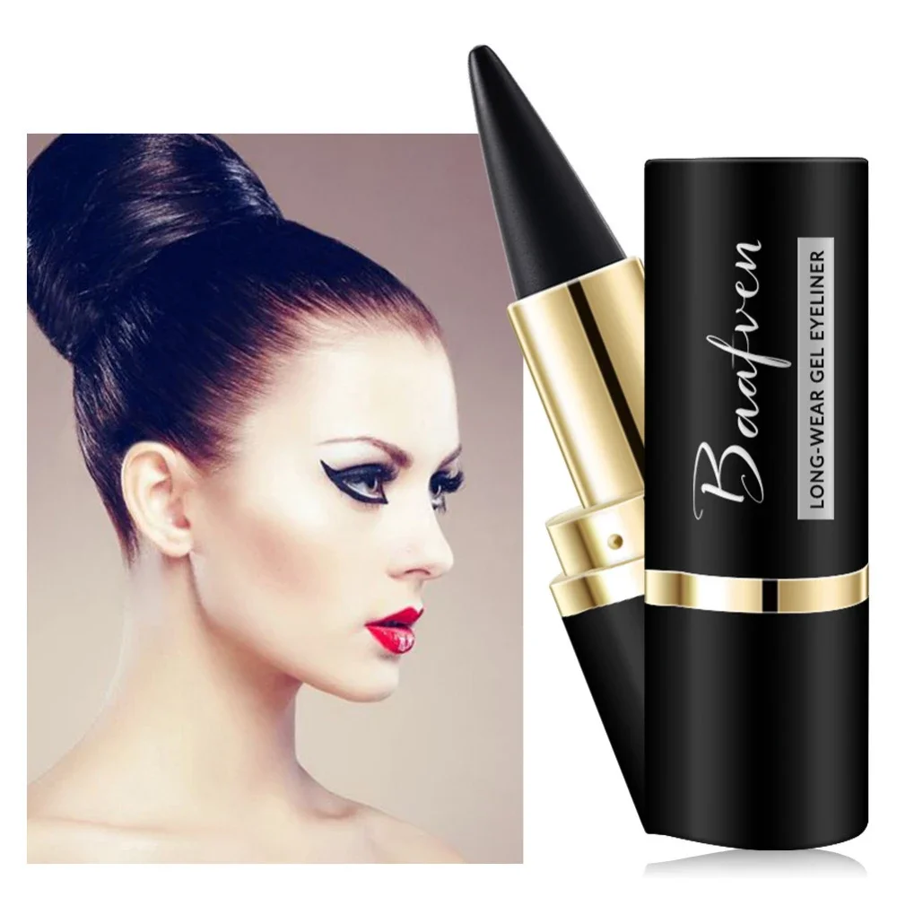 قلم تحديد عيون أسود فائق الدقة يدوم طويلاً ومقاوم للتلطخ لمكياج العيون الجريئة