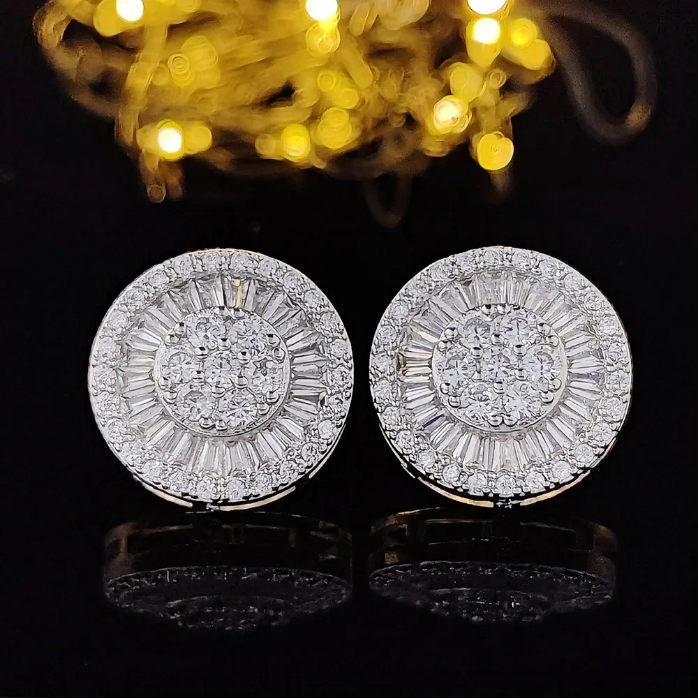 

Charm 14K Gold Lab Diamond Stud Earring Real 925 sterling silver Jewelry Engagement Wedding Earrings for Women Bridal Party Gift