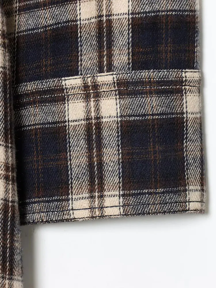 NLZGMSJ Woman Autumn Winter New Elegant Retro Plaid Single-breasted Dress Long Sleeve Holiday Dress Fashion Daily Casual Dress