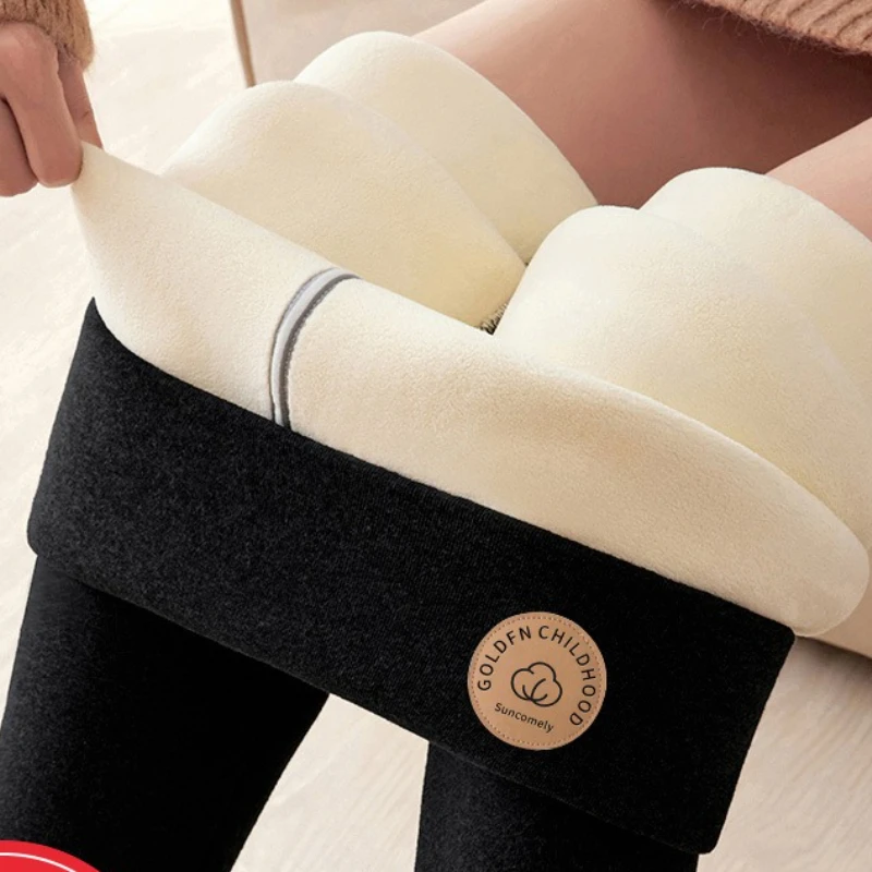 ผู้หญิงขนแกะ Sherpa ความร้อนกางเกงขายาว Plush High เอวฤดูหนาวกางเกงตลอดทั้งวันความอบอุ่น PLUS ขนาดกลางแจ้งเย็นสภาพอากาศสวมใส่