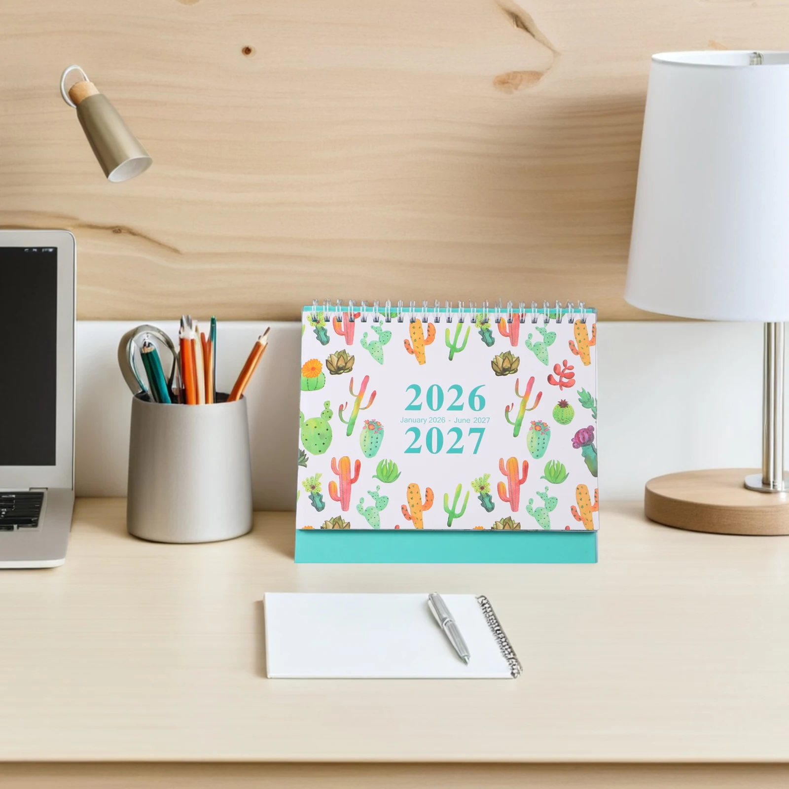 

Desk Calendar Jan 2026 Jun 2027 Standing Desktop Calendar Twin-Wire Binding Monthly Weekly Planner Office School Supplies