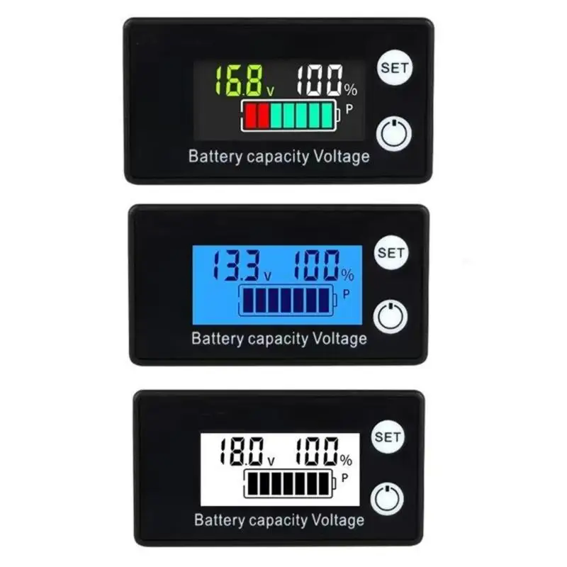 DC8-100V Electricity Meter Digital LED Display Car Battery Charges Levels Indicators Leads Acid Lithiums Voltmeter D2RD