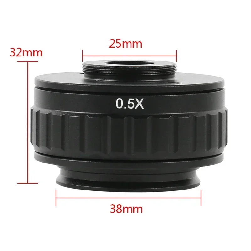 0.35X 0.5X Adapter Lens 1X Tube Adjustable Focus 38mm To C Mount  Trinocular Stereo Microscope Camera Adapter