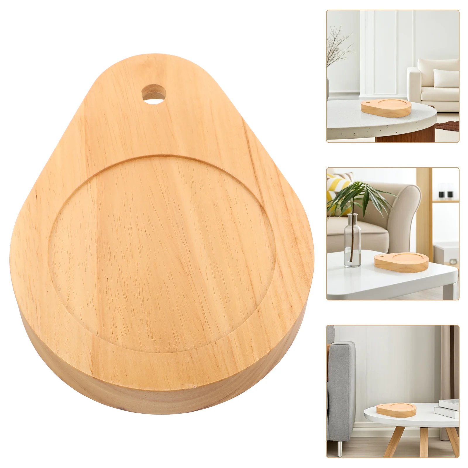 

Drop-Shaped Solid Wood Lamp Base Natural Wooden Desk Lamp Base for Bedroom Nightstand Aromatherapy Light Display Stand