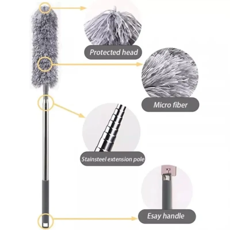 

Extendable Microfiber Duster for Cleaning Ceiling Fans High Ceiling Telescopic Dust Brush Flexible Handle Long Reach Duster