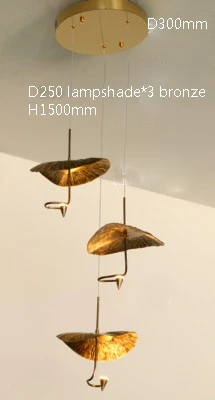 Loft Nordic LED lotus Plafondkroonluchter voor woonkamer keuken koper Hangende hanglamp lamp Slaapkamer kinderkamer