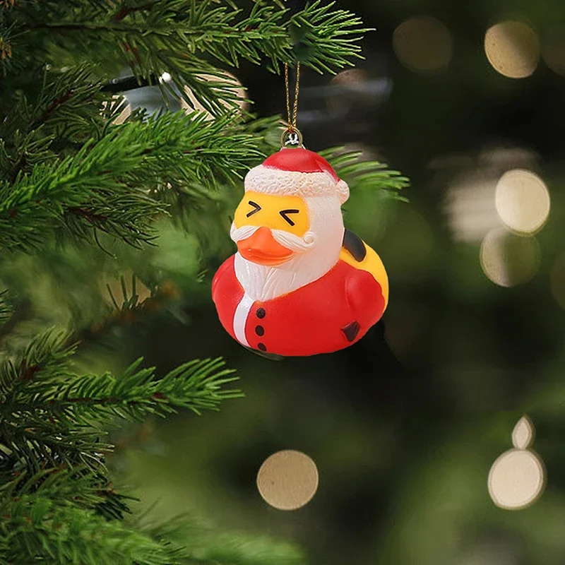 Christmas Duck Hanging Ornaments Cute Snowman/Santa/Reindeer Decorations for Tree Home Party Tabletop